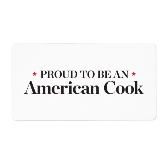 Proud om een Amerikaanse Cook te worden Etiket (Voorkant)