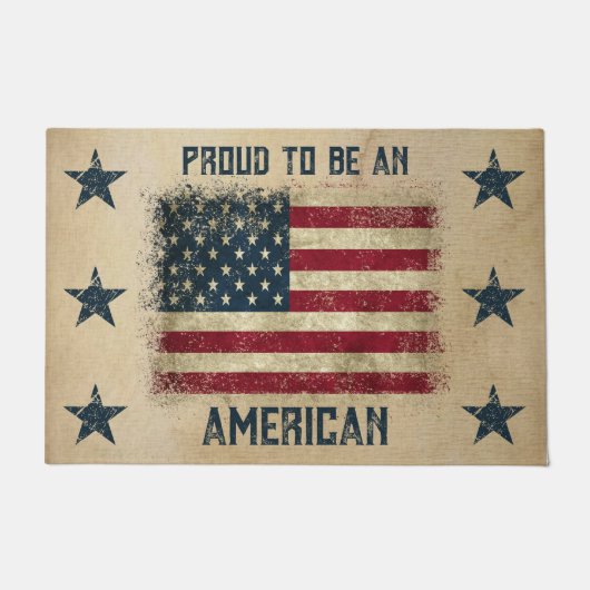Proud om een Amerikaanse Rustige vlag te worden Deurmat (Voorkant)