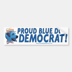 Proud om een blauwe hond-democratische Bumperstick Bumpersticker