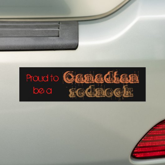 Proud om een Canadese rode nek te worden Bumpersticker (Op auto)