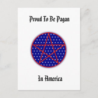 Proud om Pagan te worden in het Amerikaanse Briefk Briefkaart