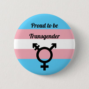 Proud om transgender te worden   Trans Pride Ronde Button 5,7 Cm