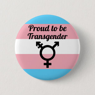Proud om transgender te worden   Trans Pride Ronde Button 5,7 Cm