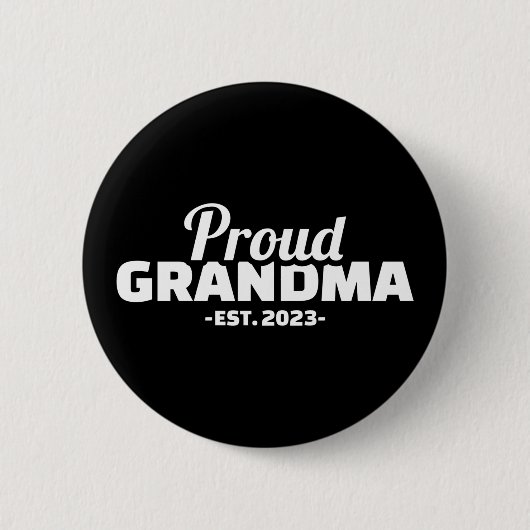 Proud oma est. 2023 ronde button 5,7 cm (Voorkant)