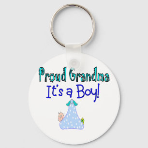 Proud oma, "Het is een jongen!" Giften Sleutelhanger