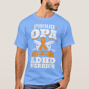 Proud Opa van een ADHD Warrior Awareness Ribbon Gr T-shirt