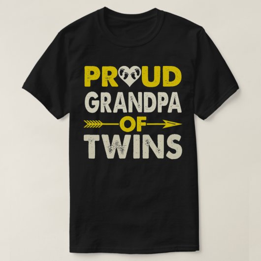 Proud opa van tweelingen Zwangerschap met twee bab T-shirt (Design voorkant)