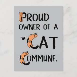 Proud Owner of a Cat Commune grappig design Briefkaart