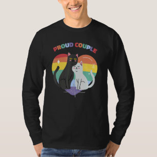 Proud Paar Kat LGBT Gay Lesbisch Rainbow Pride M T-shirt