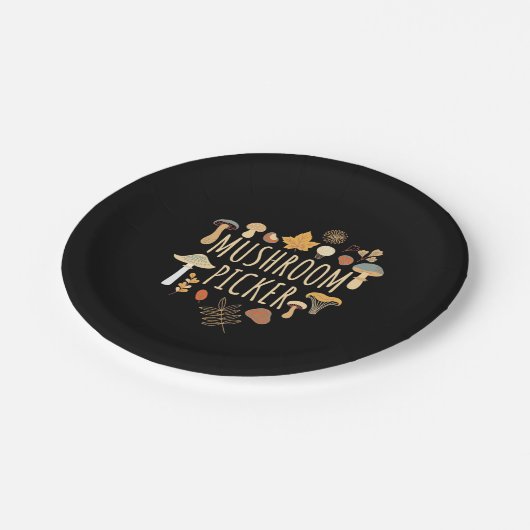 Proud paddenstoel Picker Papieren Bordje (Gekanteld)