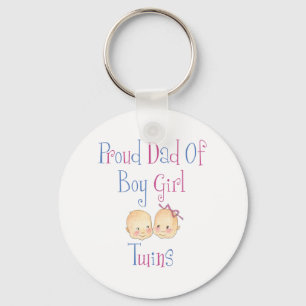 Proud pap van Boy Girl Twins Sleutelhanger