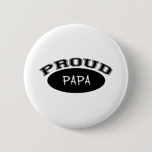 Proud Papa (zwart) Ronde Button 5,7 Cm