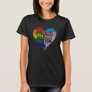 Proud Papaw LGBT met regenboog en transgendervlag T-shirt