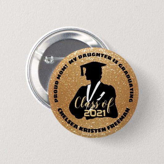 Proud Parent - Daughter Graduating Ronde Button 5,7 Cm (Voorkant /achterkant)