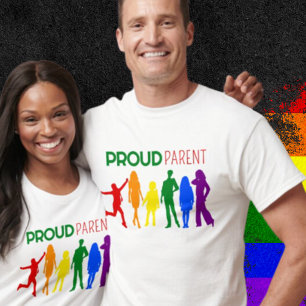 Proud Parent Gay Pride Vrouw Silhouettes T-shirt