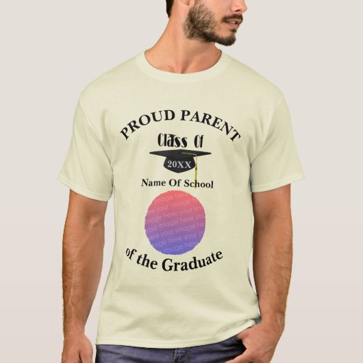 Proud Parent Graduation Cap Personalized Photo    T-shirt (Voorkant)