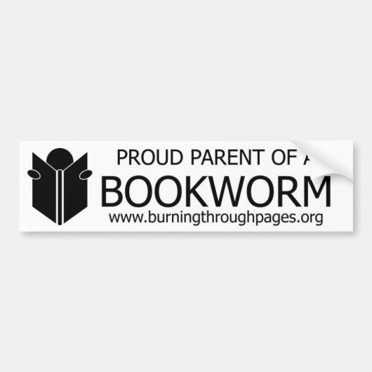 Proud Parent of a Bookworm Bumpersticker (Voorkant)