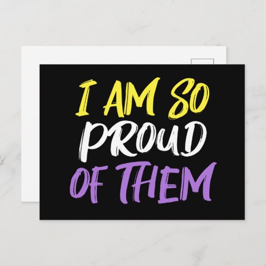 Proud Parent of Nonbinary Child Mom or Dad Briefkaart (Voorkant / Achterkant)