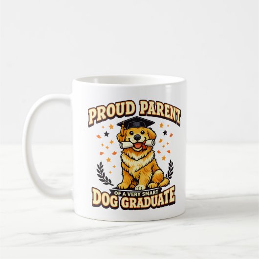 Proud Parent Smart Dog Graduate Funny Dog Mug (Gauche)