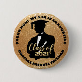 Proud Parent - Son Graduating Ronde Button 5,7 Cm (Voorkant)