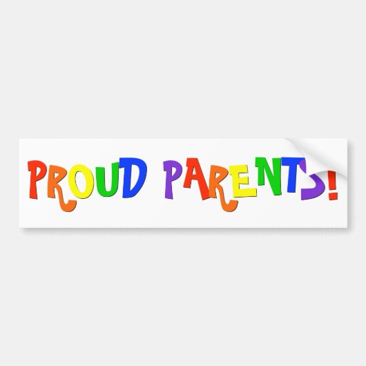 Proud Parents Gay Pride Rainbow Bumpersticker (Voorkant)