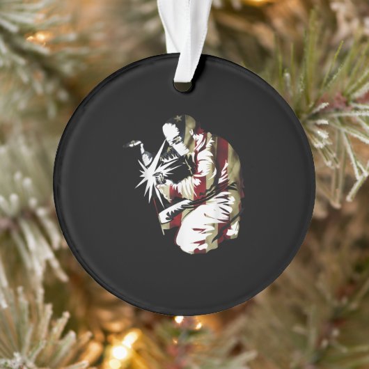Proud Patriotic American Welder GIft Ornament (Boom)