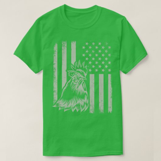 Proud Patriotic Chicken Rooster Farmer Lover Ameri T-shirt (Design voorkant)