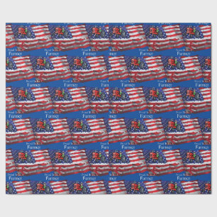 Proud Patriotic Farmer Flag Thunder_Cove Cadeaupapier