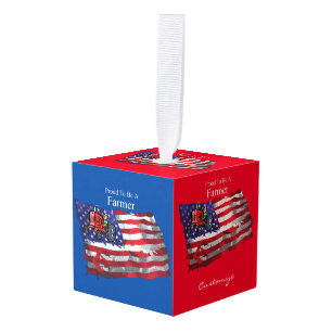 Proud Patriotic Farmer Flag Thunder_Cove Kubus Ornament