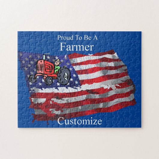 Proud Patriotic Farmer Flag Thunder_Cove Legpuzzel (Horizontaal)