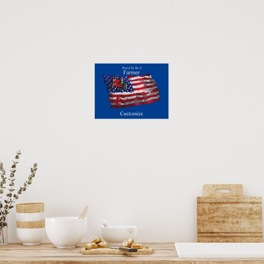 Proud Patriotic Farmer Flag Thunder_Cove Poster (Keuken)