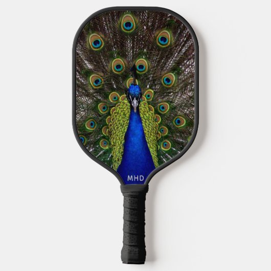 Proud Peacock aangepast monogram Pickleball Paddle (Achterkant)