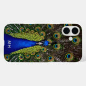 Proud Peacock aangepaste monogram telefoongevallen Case-Mate iPhone Case (Achterkant (horizontaal))