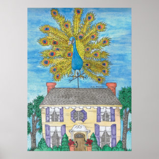 Proud Peacock-Poster afdrukken Poster