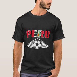 Proud Peru Soccer Fans Jersey Peruvian Flag Footba T-shirt