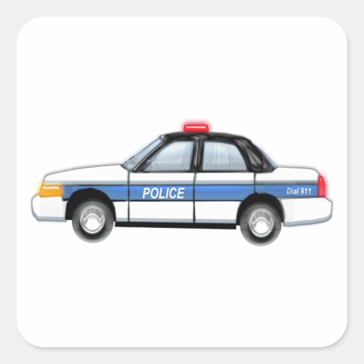 Proud-politiewagen Vierkante Sticker (Voorkant)