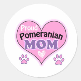 Proud Pomeranian Mam Ronde Sticker