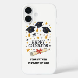 Proud, Protected, and Graduated – Happy Graduation iPhone 16 Hoesje