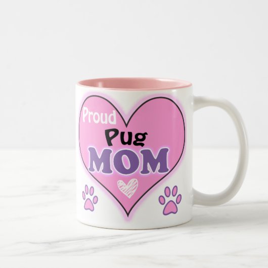 Proud Pug Mom Tweekleurige Koffiemok (Rechts)