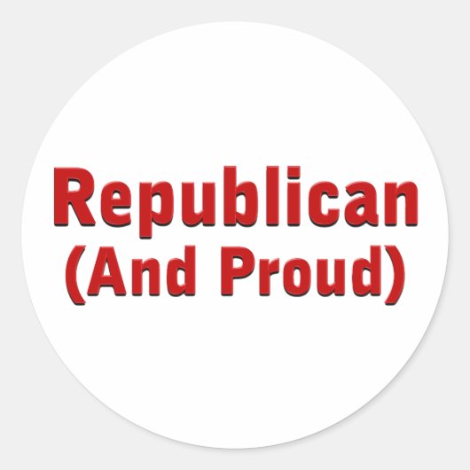 Proud Republican Ronde Sticker (Voorkant)