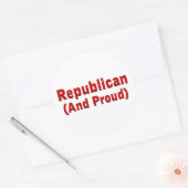 Proud Republican Ronde Sticker (Envelop)