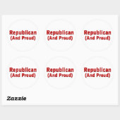 Proud Republican Ronde Sticker (Vel)