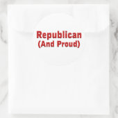 Proud Republican Ronde Sticker (Tas)