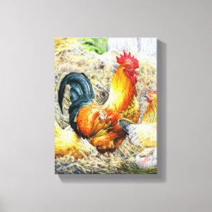 Proud Rooster Canvas Afdruk
