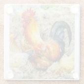 Proud Rooster Glazen Onderzetter (Achterkant)
