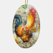 Proud Rooster Keramisch Ornament (Links)