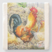 Proud Rooster Stenen Onderzetter (Voorkant)