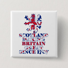 Proud Scottish and British Vierkante Button 5,1 Cm