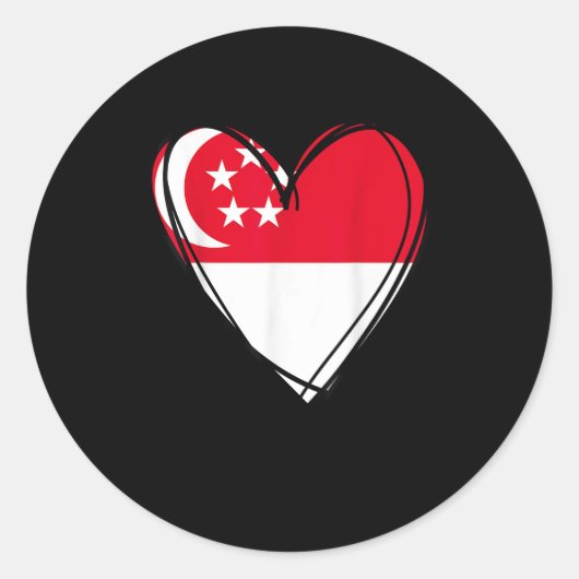 Proud Singarean Boy Girl Aunt Dad Mom Singare Flag Ronde Sticker (Voorkant)