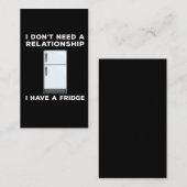 Proud Single Person Ik heb een Fridge Lover Visitekaartje (Voorkant / Achterkant)